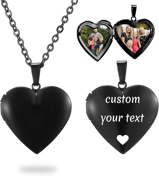 PHOCKSIN Personalized Locket Necklace for Women Photo Necklace with Customized Picture Birth Flower Birthstone New Years Gifts for Women