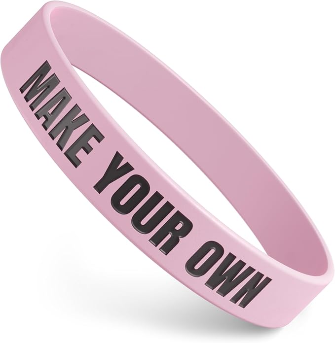 Custom Wristbands For Events, Fundraisers & Promotions | Add Text, Icons, & Logos | Bulk Rubber Bracelets | Classic 1/2” | 100% Silicone