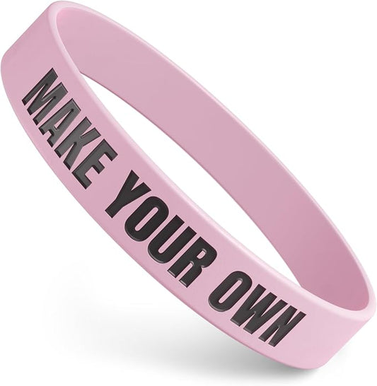 Custom Wristbands For Events, Fundraisers & Promotions | Add Text, Icons, & Logos | Bulk Rubber Bracelets | Classic 1/2” | 100% Silicone