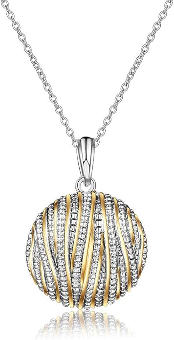 Mytys Coin Pendant Necklace for Women 18K Gold and Silver Intertwined Crossover Pendant Two Tone Necklaces Christmas Jewelry Gift