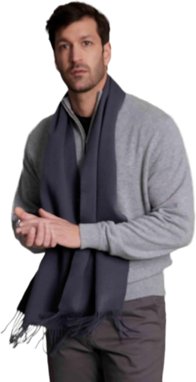 Alashan Cashmere Ultra-Fine Merino Wool and Cashmere Blend Woven Scarf -Luxe fabric-Lightweight- 72" x 12"