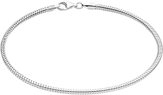 Savlano 925 Sterling Silver Solid Italian Figaro, Rope,Herringbone, Curb, Ball Bead, Snake, Mariner Chain Anklet for Women, Comes in 0.8mm - 5mm With Gift Box