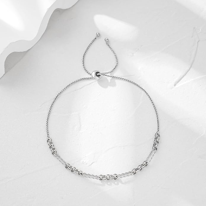 CHIC & ARTSY 925 Sterling Silver Ankle Bracelet Multilayer Anklets for Women Satellite, Star, Cross, Circle, Butterfly, Teardrop, Oval Disk Layered Anklet Beach Jewelry