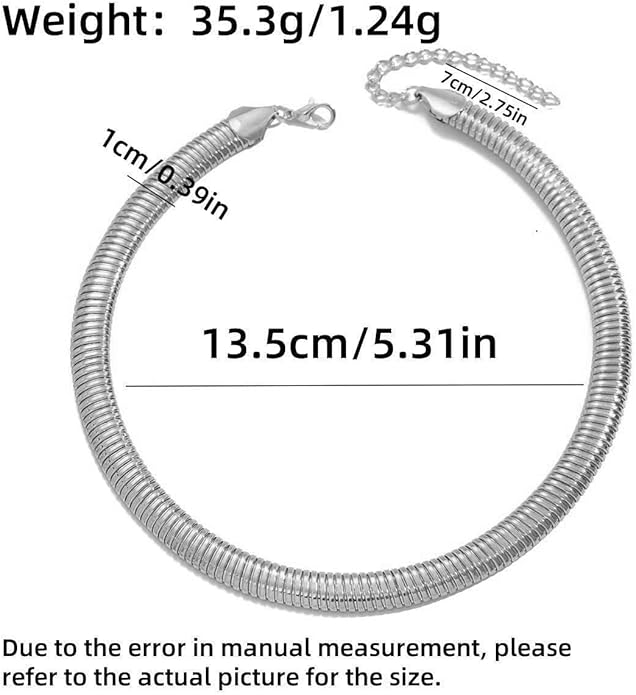 Chunky Gold Choker Necklaces for Women Non Tarnish Silver Statement Necklace for Women Chunky Necklace Open Round Gold Collar Necklace Trendy Jewelry