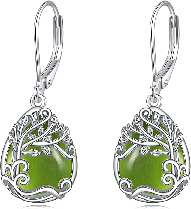 Moonstone Filigree Drop Dangle Teardrop Earrings 925 Sterling Silver Moonstone Leverback Earrings for Women Jewelry Gifts