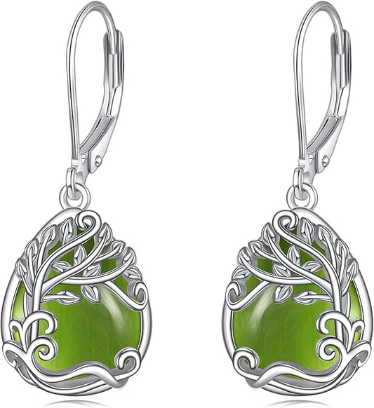 Moonstone Filigree Drop Dangle Teardrop Earrings 925 Sterling Silver Moonstone Leverback Earrings for Women Jewelry Gifts