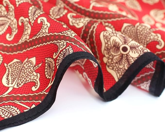 ANDANTINO 100% Mulberry Silk Square Scarf for Hair-25.6" X25.6'' Women Men Natural Silk Neckerchief Digital Printed Headscarf