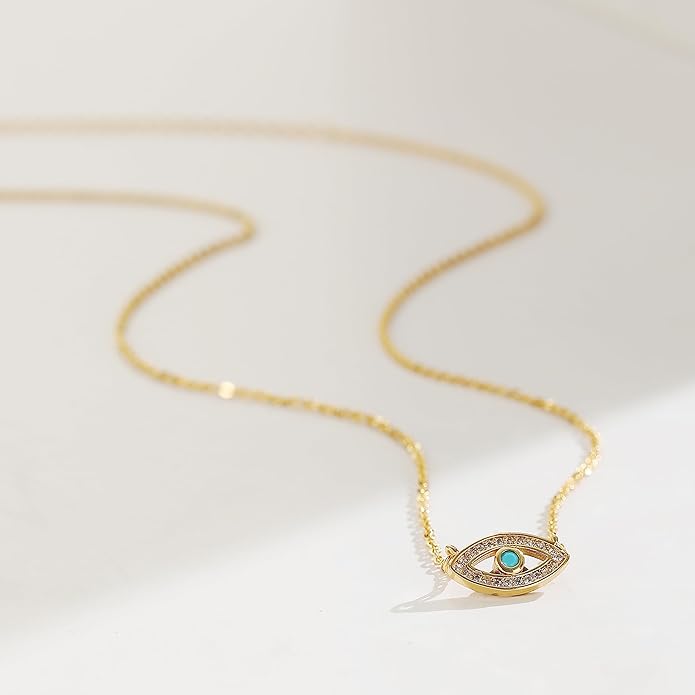 Collner 14K Gold Heart Pendant Necklace for Women Dainty Star Necklace Tiny Evil Eye Choker Necklace Boho Crescent Moon Necklace Minimalist Jewelry