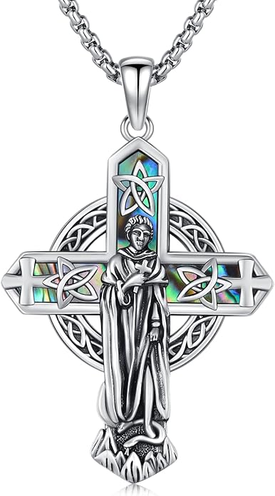 Midir&Etain Cross Necklace 925 Sterling Silver Celtic Christian Pendant Religious Protection Jewelry for Women Men