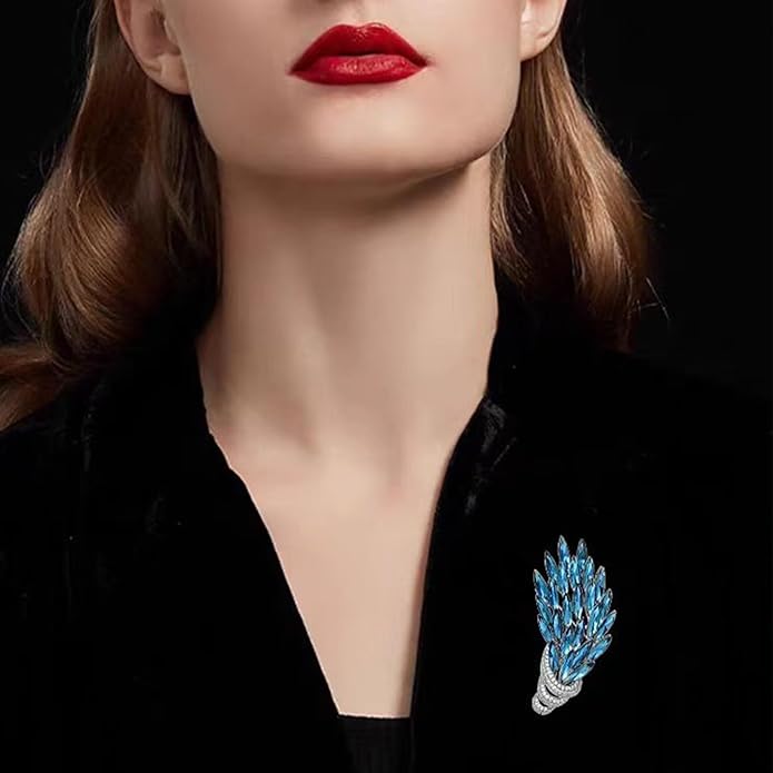 Flower Brooch Pin Rhinestones Pearl Flower Brooches Floral Pin Jewelry for Women Girls