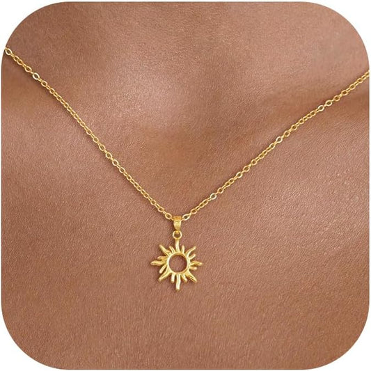 Lariat Necklaces for Women - Dainty Long Necklace Trendy 14K Gold Plated Hypoallergenic Layered Long Y-Shape Sunburst CZ T-Bar Pendant Drop Chain Necklace Set for Women Non Tarinsh Jewelry Gift