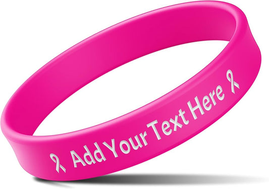 Custom Rubber Bracelets with Text Logo Clipart Customizable Bracelet Personalized 1/2 Inch Silicone Wristbands for Awareness, Events, Support, Promotions