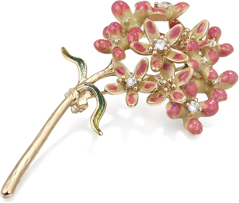 Irises Flower brooches and pins for women, Hand-driping Oil brooch pins inlaid with artificial crystals, SHE'S FREE STYLE JUST FOR YOU Green leaf safety pins enameled jewelry pins and brooches