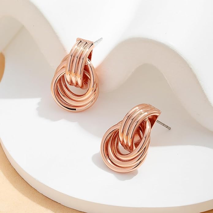 LILIE&WHITE Gold Chain Dangle Earrings - Women's Hypoallergenic Fashion Gift Earrings