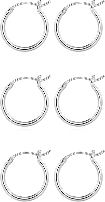 M MOOHAM 14K-Gold-Plated Hoop Earrings for Women - Hypoallergenic 14K Gold 925 Sterling silver-plated Post Sensitive Ears Nickel Free Hoops Earrings Set for Women Jewelry Lightweight 13-60mm
