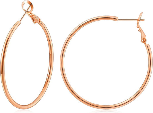 Gacimy Gold Hoop Earrings for Women 14K Gold Plated, 925 Sterling Silver Post Hypoallergenic Earrings Hoops for Women