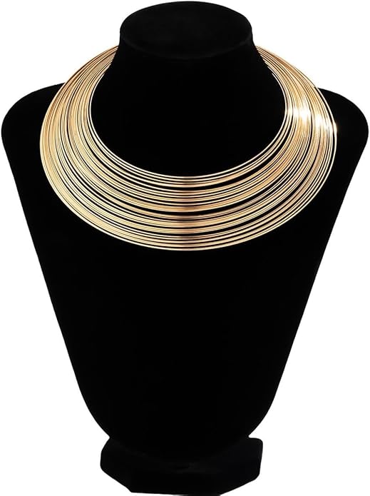 Gold Collar Necklace for Women Trendy African Jewelry Minimalist Statement Choker Metal Jewelry Gifts for Parties, Evenings, and Everyday Wear