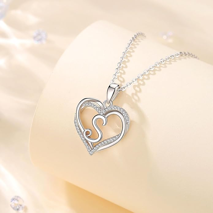 INFUSEU Unique Initial Necklaces for Women Girls Small Heart Letter Jewelry, Meaningful Personalized Gifts