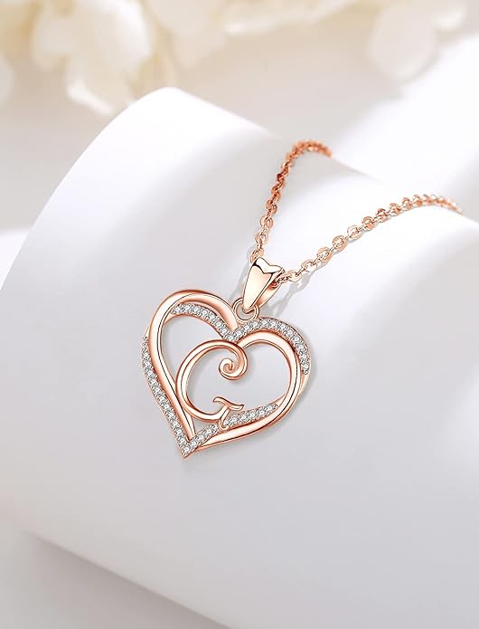 INFUSEU Unique Initial Necklaces for Women Girls Small Heart Letter Jewelry, Meaningful Personalized Gifts