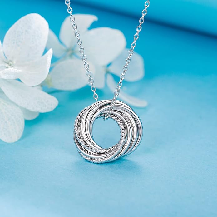 Birthday Gifts for Women Sterling Silver 30th 40th 50th 60th 70th 80th 90th Birthday Necklace For Her 3 4 5 6 7 8 9 Decade Jewelry 30 40 50 60 70 80 90 Years Old