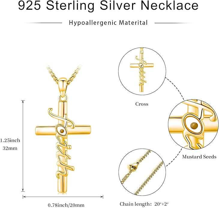 Midir&Etain Cross Necklace 925 Sterling Silver Celtic Christian Pendant Religious Protection Jewelry for Women Men