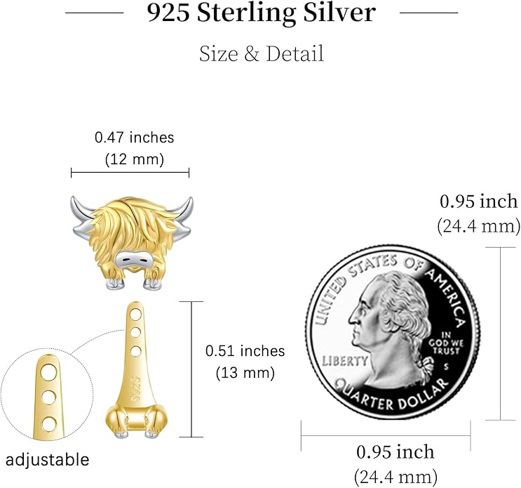 Animal Jacket Earrings for Womens 925 Sterling Silver Axolotl Pug Cat Goat Earrings Cute 3D Earrings Jacket Hypoallergenic