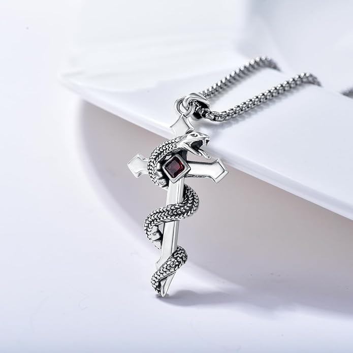 YEESIA Cross Necklace for Men Women 925 Sterling Silver Christian Pendant Religious Jewelry Gift for Men Women.