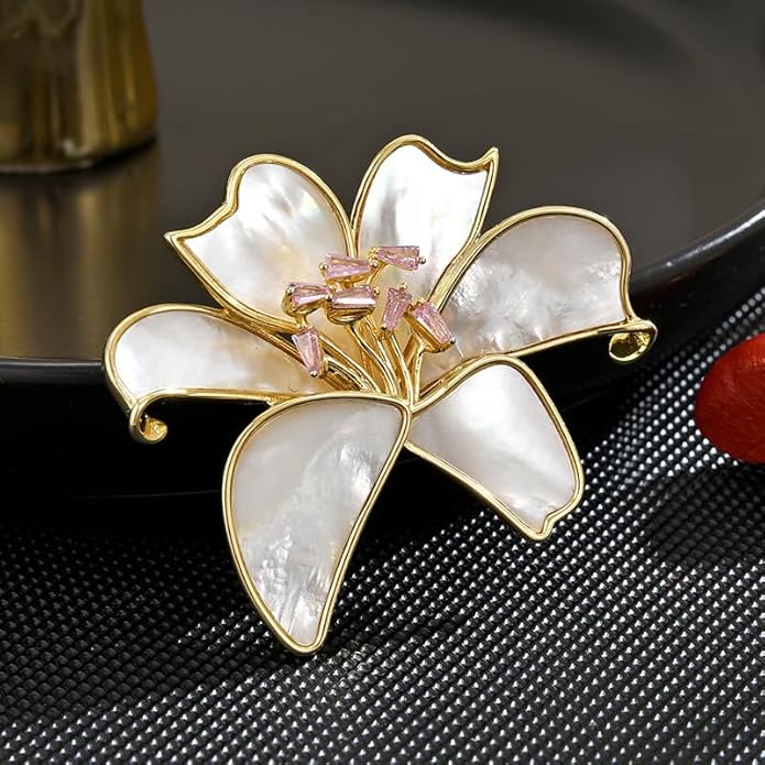UNVAK Rhinestone Flower Brooch - Crystal Flower Pin for Women - Valentine's Day & Mother's Day Gift