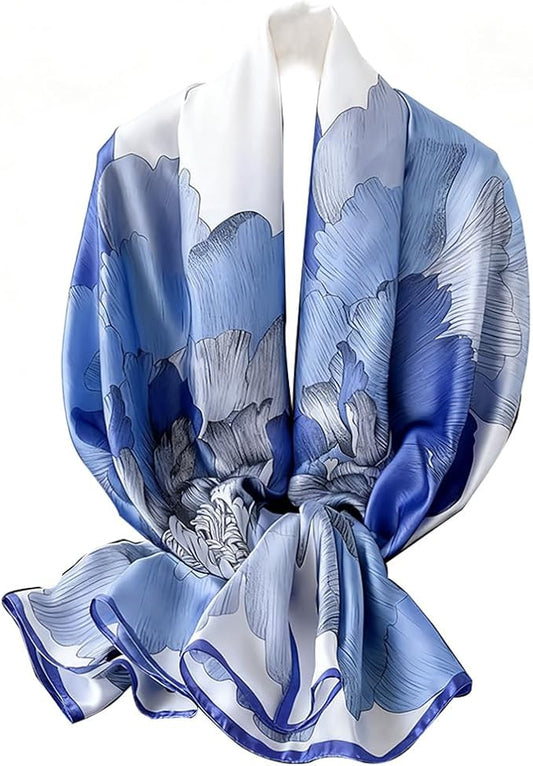 Clysoru Silk Scarf For Women Hair Scarves Lightweight Satin Elegant Shawl Wraps Bufanda Mujer Fashion Accessories 70.8"X35.4"