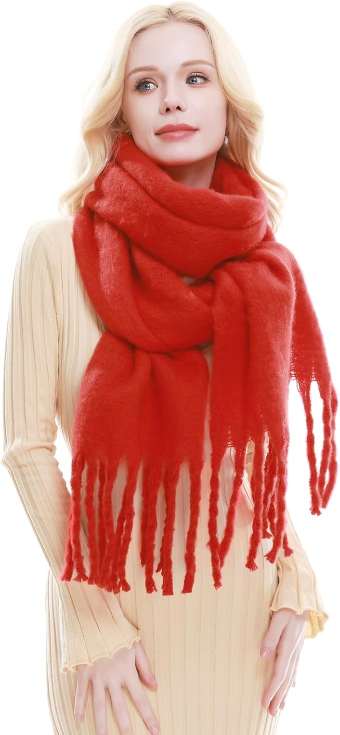 RIIQIICHY Chunky Scarf for Women Winter Warm Thick Scarves Oversized Blanket Scarf