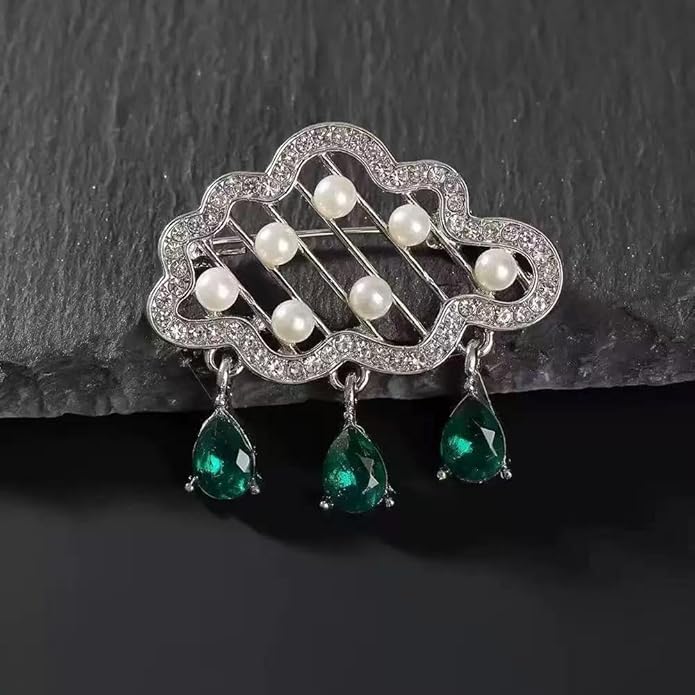 Nyx&lvy Vintage Crystal Flower Brooch Set, 3 Pieces, Purple Pink Green Rhinestones, Gold Tone Floral Pins for Wedding and Evening Wear Christmas gift