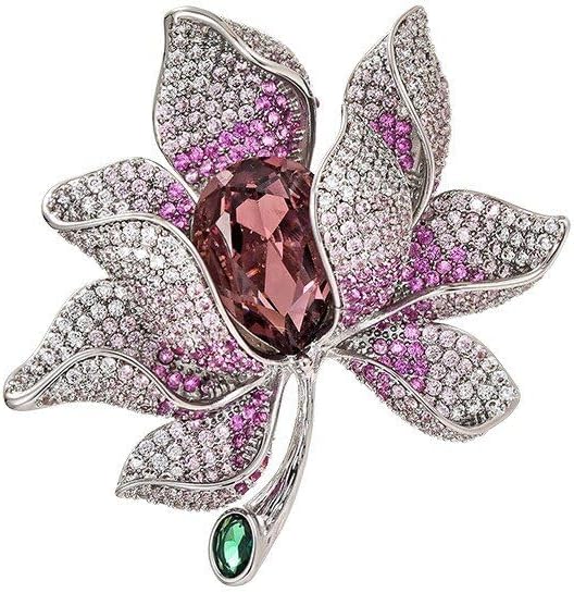 Flower Brooch Pin - Rhinestone Flower Pin 18k Gold Plated - Thanksgiving Day, Birthday, Wedding Gifts for Mom, Wife