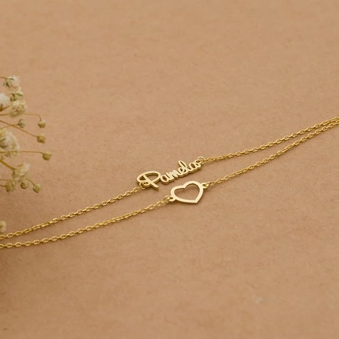 Custom Bracelet with Name 18K Gold Plated Personalized Name Ankle Bracelet Adjustable, Customized Beach Jewelry Gifts for Women Girlfriend
