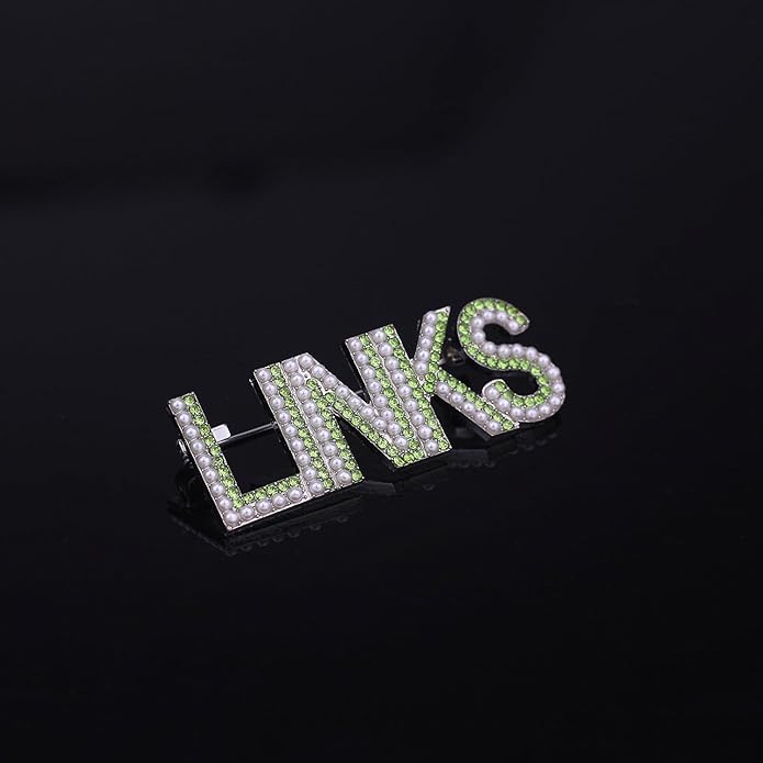 Greek Sorority Brooch Pin for Women Sorority Gift Paraphernalia Jewelry Green Rhinestone Pearl Brooch Pin Sisterhood Graduation Gift for Soror Sister