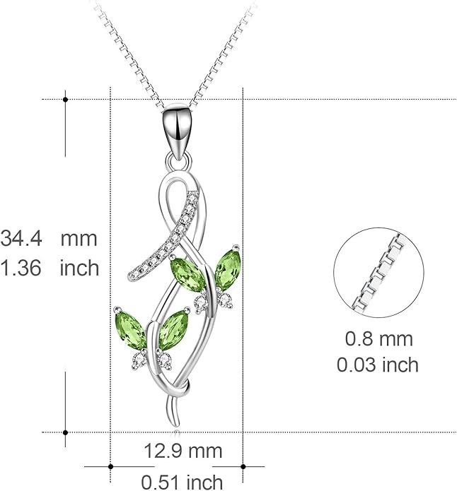 AOBOCO 925 Sterling Silver Infinity Butterfly Pendant Necklace with Birthstone Crystal from Austria, Anniversary Jewelry Gifts for Women