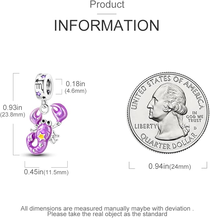 Parmuz Zodiac Sign Charms for Bracelet Necklace 925 Sterling Silver Charms 12 Constellation/Horoscope Star Dangle Birthstone Beads, Birthday Jewelry Gifts for Women Men