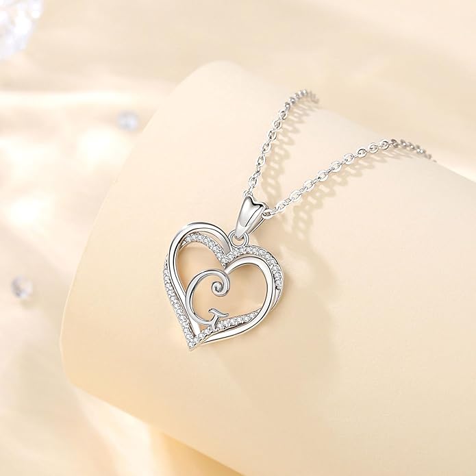INFUSEU Unique Initial Necklaces for Women Girls Small Heart Letter Jewelry, Meaningful Personalized Gifts