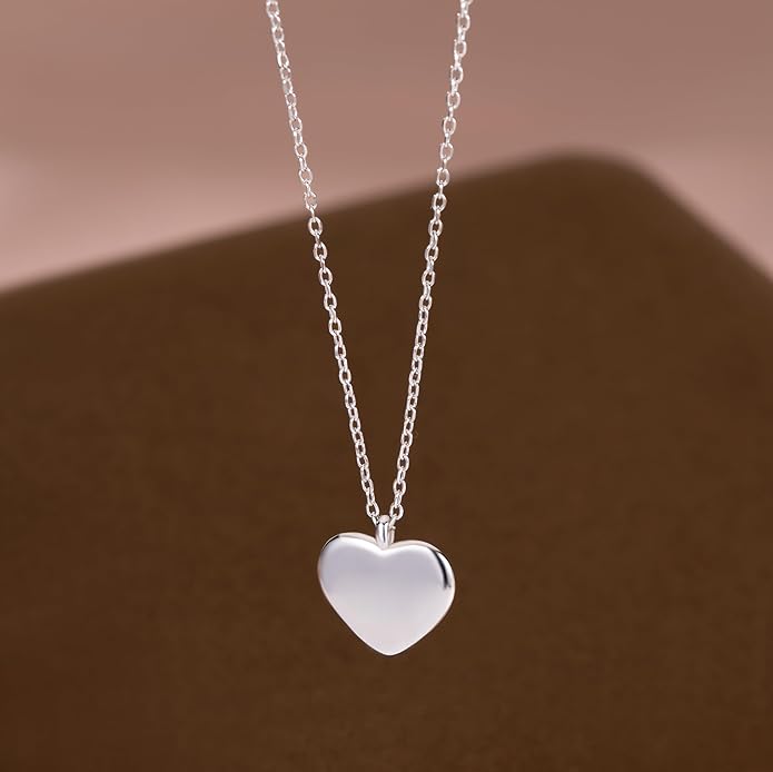 SLUYNZ 925 Sterling Silver Love Heart Choker Necklace for Women Teens Simple Love Heart Pendant Necklace Chain for Mother's Day