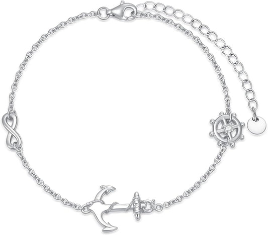 AOBOCO Mustard Seed Bracelet S925 Sterling Silver Mountain Cross Bracelets Christmas Christian Faith Jewelry Mothers Day Birthday Gifts for Mom