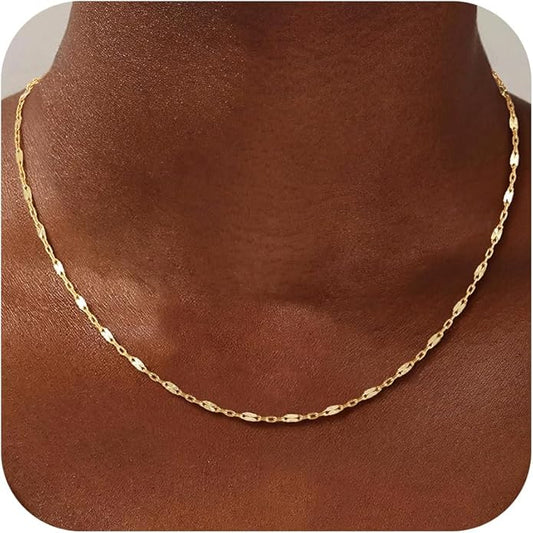 S925 Sterling Silver Lip Chain Necklace for Women - Sterling Silver Lip Chain Necklace Thick Sturdy Colourfast Necklaces Jewelry for Women 16/18/20/22 Inch