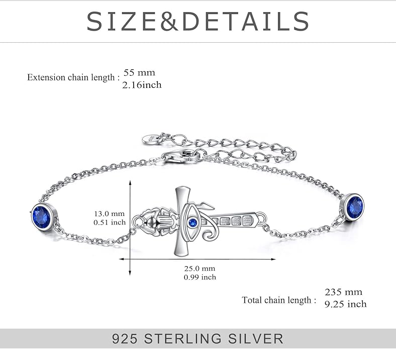 YFN Cross Bracelet Sterling Silver Religious Cross Bracelet Jewelry Gift for Women Men