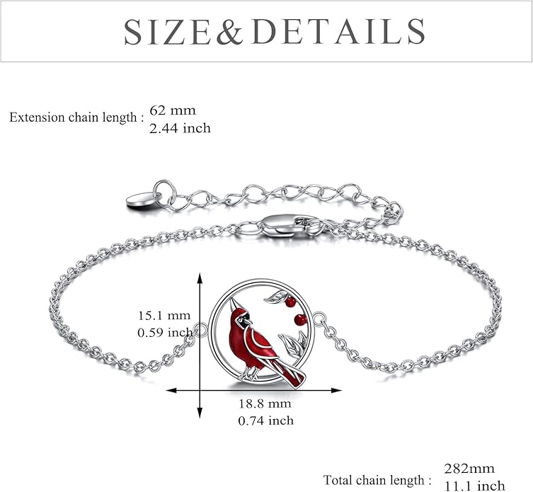 YFN Anklets Bracelet for Women Sterling Silver Butterfly Heart Tree Hummingbird Cardinal Anklet Charm Chain Bracelet Beach Foot Jewelry for Women
