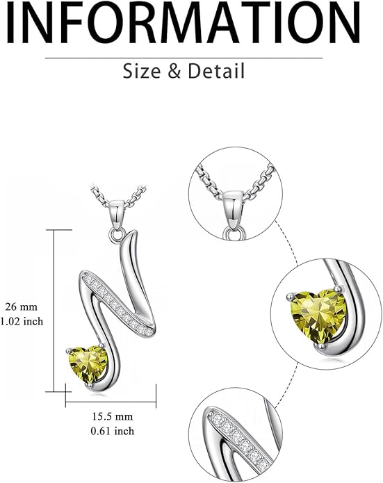 Christmas Gifts for Women Alphabet A to Z Initial Birthstone Pendant Necklaces for Women - 18k White Gold Plated Personalized Name Jewelry Valentine Mothers Day Birthday Gifts for Women Her Girlfriend