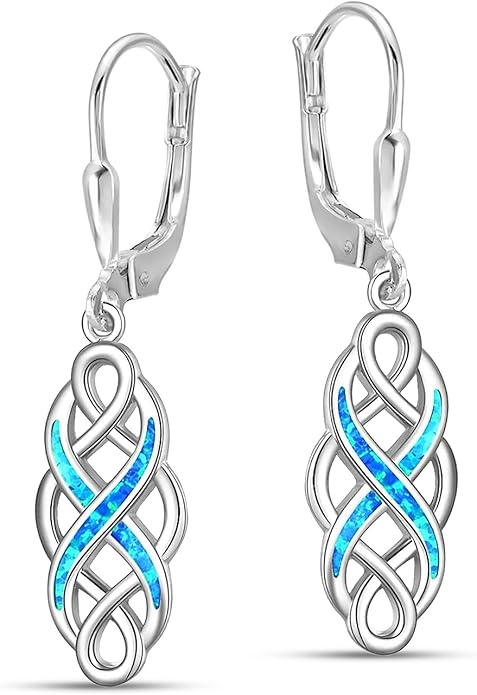 LeCalla 925 Sterling Silver Leverback Drop Earrings | Lightweight Celtic-Knot Filigree Heart Teardrop Dangle Earring for Women's Gift for Her
