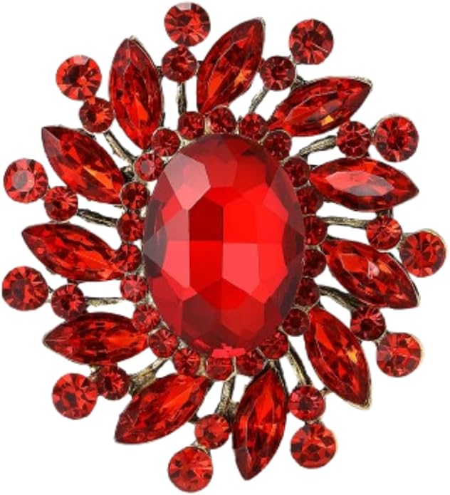 Rhinestone Brooch for Women,Vintage Crystal Flowers Brooch Statement Crystal Glass Lapel Pins Prom Classic Jewelry