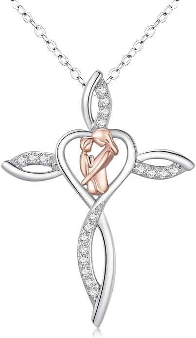 Mother's Day Necklace Gifts 925 Sterling Silver Mom/Wife/Grandma/Nana/Family I Love You Mom Necklace for Women Jewelry Birthday Gifts for Couple