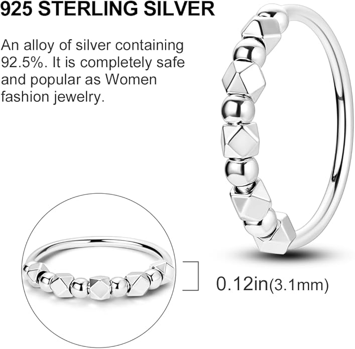 NARMO 925 Sterling Silver Rings for Women Evil Eyes Rings Entwined Line Cubic Zirconia Rings Simple Stackable Finger Rings Engagement Ring Personality Rings Size 6-9