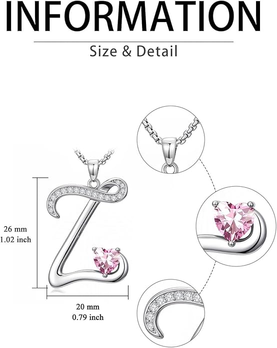 Christmas Gifts for Women Alphabet A to Z Initial Birthstone Pendant Necklaces for Women - 18k White Gold Plated Personalized Name Jewelry Valentine Mothers Day Birthday Gifts for Women Her Girlfriend