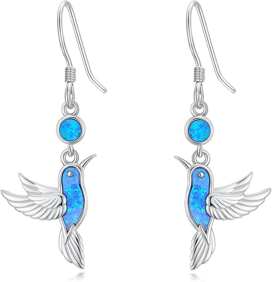 PROESS Turquoise Earrings 925 Sterling Silver Owl/Dragonfly/Butterfly/Hummingbird Earrings Butterfly Jewelry Gifts for Women Christmas Mothers Day