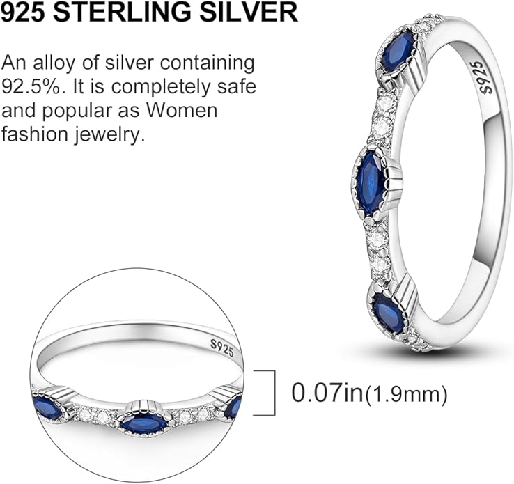 NARMO 925 Sterling Silver Rings for Women Evil Eyes Rings Entwined Line Cubic Zirconia Rings Simple Stackable Finger Rings Engagement Ring Personality Rings Size 6-9